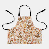 Cute Woodland Baby Deer Floral Pattern Schort (Voorkant)