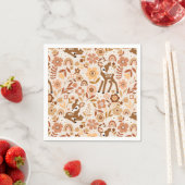 Cute Woodland Baby Deer Floral Pattern Servet (Insitu)