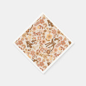 Cute Woodland Baby Deer Floral Pattern Servet (Hoek)