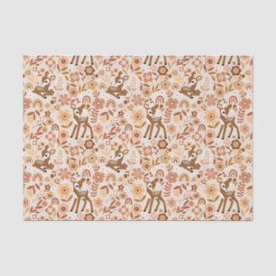 Cute Woodland Baby Deer Floral Pattern Tissuepapier