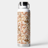 Cute Woodland Baby Deer Floral Pattern Waterfles (Achterkant)