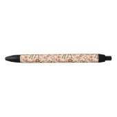 Cute Woodland Baby Deer Floral Pattern Zwarte Inkt Pen (Voorkant)
