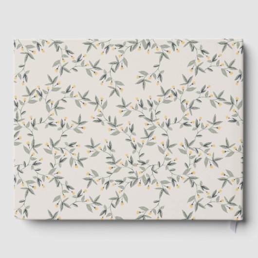 Cute Woodland Baby Elephant Foliage Baby shower Gastenboek (Achterkant)