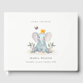 Cute Woodland Baby Elephant Foliage Baby shower Gastenboek (Voorkant)