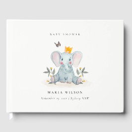 Cute Woodland Baby Elephant Foliage Baby shower Gastenboek
