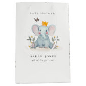 Cute Woodland Baby Elephant Foliage Baby shower Medium Cadeauzakje (Voorkant)