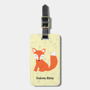 Cute Woodland Baby Fox Bagagelabel