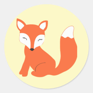 Cute Woodland Baby Fox Ronde Sticker