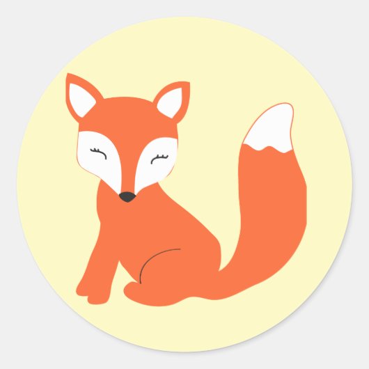 Cute Woodland Baby Fox Ronde Sticker (Voorkant)