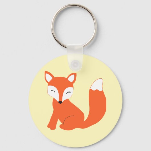 Cute Woodland Baby Fox Sleutelhanger (Voorkant)