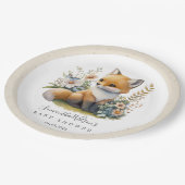 Cute Woodland Baby Fox Spring Baby shower Papieren Bordje (Gekanteld)