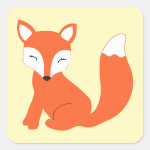 Cute Woodland Baby Fox Vierkante Sticker