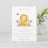 Cute Woodland Baby Lion Foliage Elke dag van de le Bedankkaart (Staand voorkant)