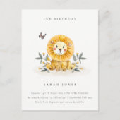 Cute Woodland Baby Lion Foliage Elke dag van de le Briefkaart (Voorkant)