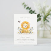 Cute Woodland Baby Lion Foliage Elke dag van de le Briefkaart (Staand voorkant)
