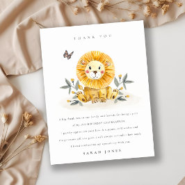 Cute Woodland Baby Lion Foliage Elke dag van de le Briefkaart