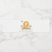 Cute Woodland Baby Lion Foliage Elke dag van de le Waterfles Etiket (Enkel label)
