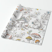  Cute Woodland Baby Shower Cadeaupapier (Uitgerold)