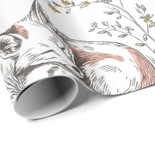  Cute Woodland Baby Shower Cadeaupapier (Rol Hoek)