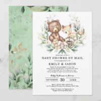 Cute Woodland Baby shower door Mail Greenery Gold