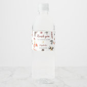 Cute Woodland Baby shower Forest Animals Kawaii Waterfles Etiket (Voorkant)