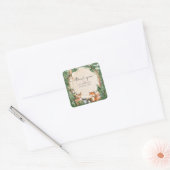 Cute Woodland Baby shower Vierkante Sticker (Envelop)