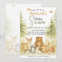 Cute Woodland-babydieren voor een babyshower