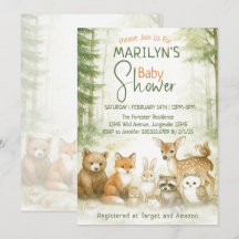 Cute Woodland-babydieren voor een babyshower