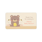 Cute Woodland Beer Baby shower Dank u Labels (Voorkant)