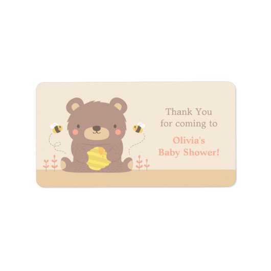 Cute Woodland Beer Baby shower Dank u Labels (Voorkant)