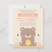 Cute Woodland Beer Baby Shower Invitations Kaart (Voorkant)
