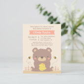 Cute Woodland Beer Baby Shower Invitations Kaart (Staand voorkant)