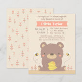 Cute Woodland Beer Baby Shower Invitations Kaart (Voorkant / Achterkant)