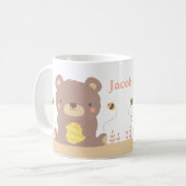 Cute Woodland Beer en Bijen Kinder Mok (Voorkant links)