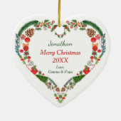 Cute Woodland Beer Heart Holiday Wreath Keramisch Ornament (Achterkant)