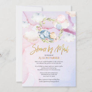 Cute Woodland Beer Pink Sky Baby shower door Mail Kaart