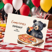 Cute Woodland Beer Pizzaverjaardagsfeestje Kaart