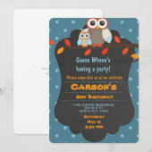 Cute Woodland Birthday Owl Kaart (Voorkant / Achterkant)
