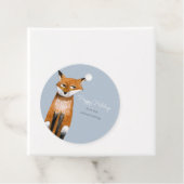 Cute Woodland blue Fox Feestdagen Bedankjes Labels (In situ)