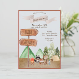 Cute Woodland Bosdieren Camping Baby Shower Kaart