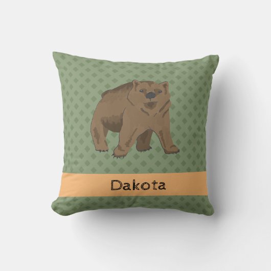 Cute Woodland Brown Beer Cub Kussen (Voorkant)