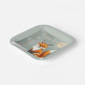 Cute Woodland Brown Fox Happy Birthday Papieren Bordje (Gebogen)