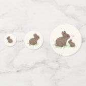 Cute Woodland Bunnies Hearts Custom Baby shower Confetti (Voorkanten)
