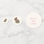 Cute Woodland Bunnies Hearts Custom Baby shower Confetti (Achterkanten)