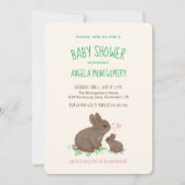 Cute Woodland Bunnies met Baby shower van het hart Kaart (Voorkant)