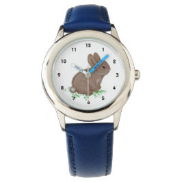 Cute Woodland Bunny in Clover Horloge
