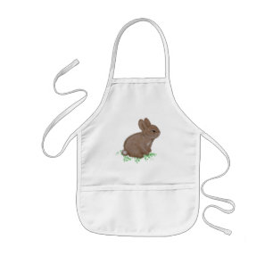 Cute Woodland Bunny in Clover Kinder Schort