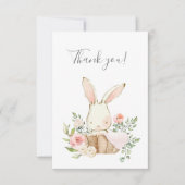 Cute Woodland Bunny Rabbit Flat Bedankt (Voorkant)