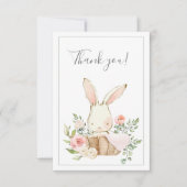 Cute Woodland Bunny Rabbit Flat Bedankt (Voorkant)