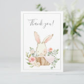 Cute Woodland Bunny Rabbit Flat Bedankt (Staand voorkant)